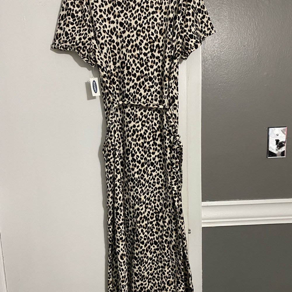 Old Navy Leopard Dress with Side Splits